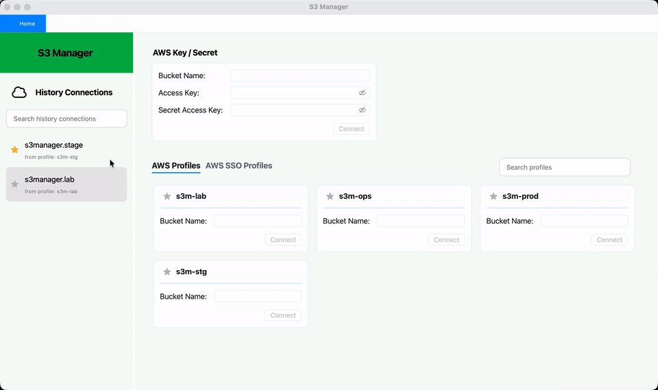 S3Manager object preview window for text, image, GIF, and PDF content